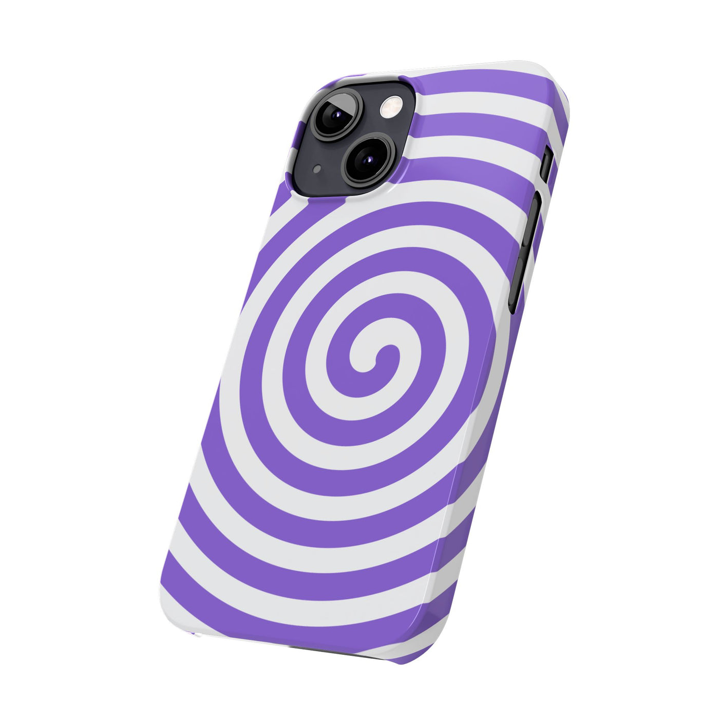 Trendy Purple Spiral Slim Phone Case - Stylish Protection for Your Device