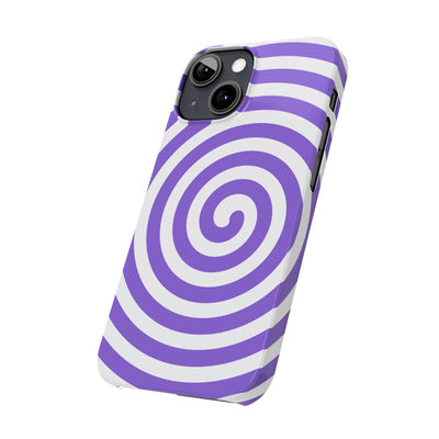 Trendy Purple Spiral Slim Phone Case - Stylish Protection for Your Device