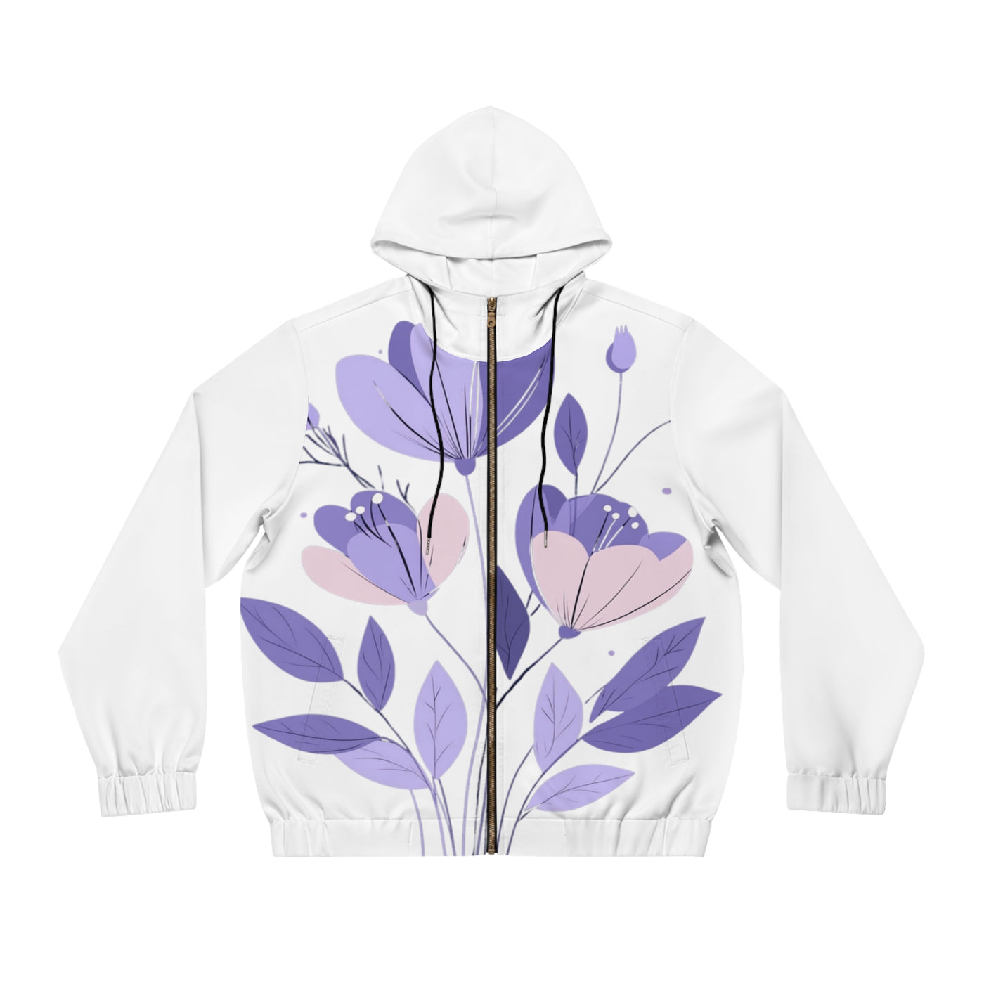 Floral Men's Full-Zip Hoodie - Stylish Comfort for All Occasions