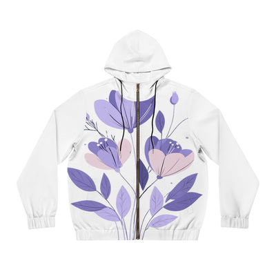 Floral Men's Full-Zip Hoodie - Stylish Comfort for All Occasions