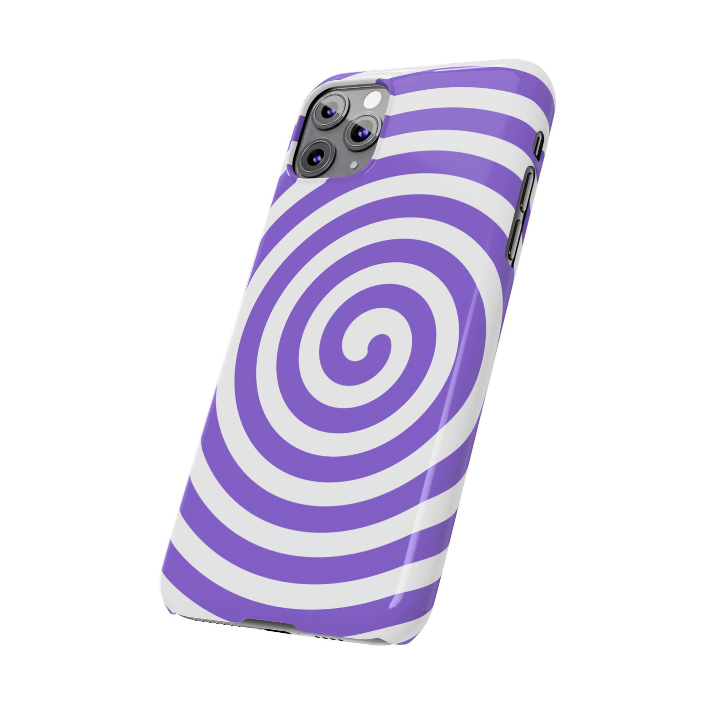 Trendy Purple Spiral Slim Phone Case - Stylish Protection for Your Device