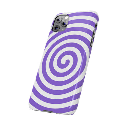 Trendy Purple Spiral Slim Phone Case - Stylish Protection for Your Device