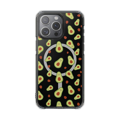 Playful Avocado Magnetic Clear Phone Case - Fun & Quirky Design
