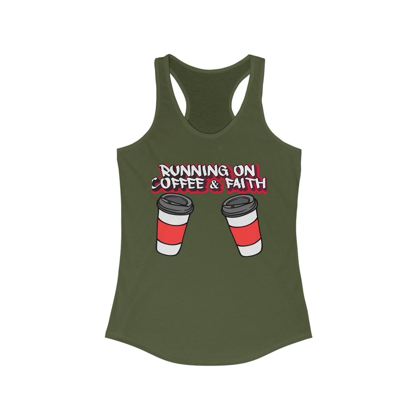 Running on Coffee & Faith Racerback Tank Top for Women