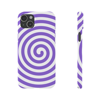 Trendy Purple Spiral Slim Phone Case - Stylish Protection for Your Device