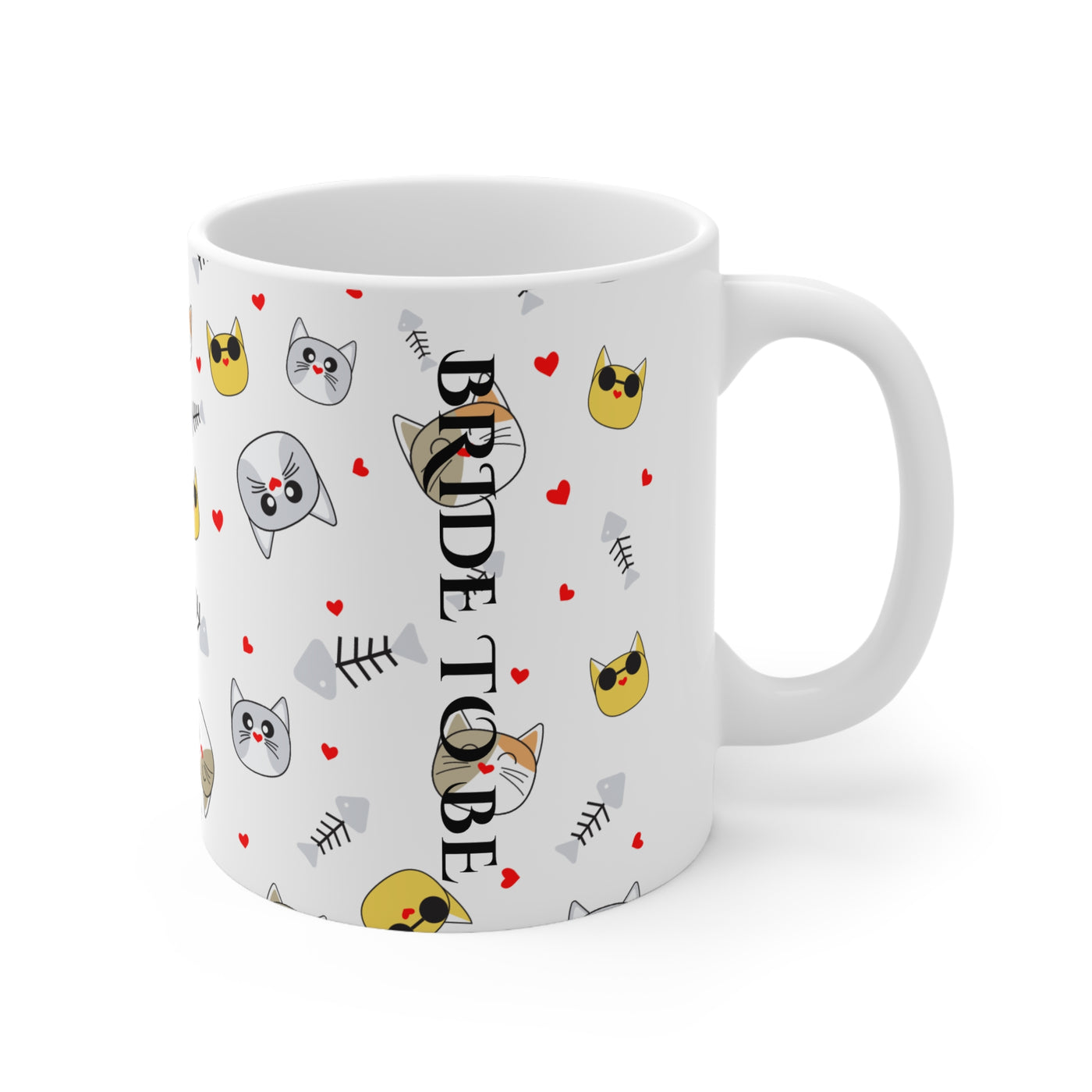 Bride To Be Cat Themed Ceramic Coffee Mug - Fun Wedding Gifts for Cat Lovers