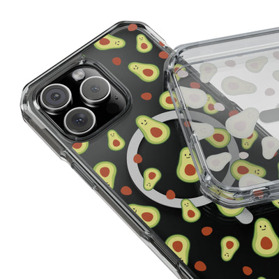 Playful Avocado Magnetic Clear Phone Case - Fun & Quirky Design