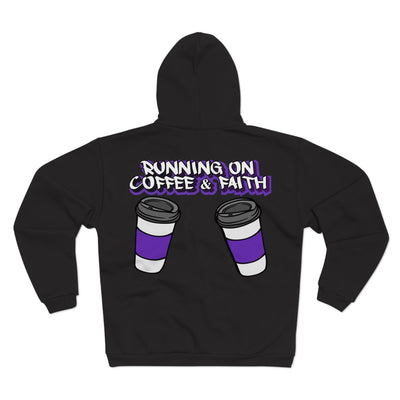 Running on Coffee & Faith Unisex Hooded Zip Sweatshirt