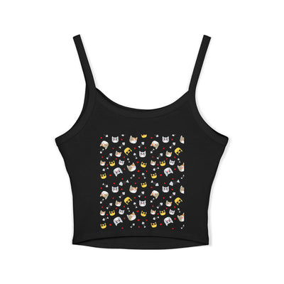 Cute Cat-Themed Women's Spaghetti Strap Tank Top - Fun and Playful Summer Wear