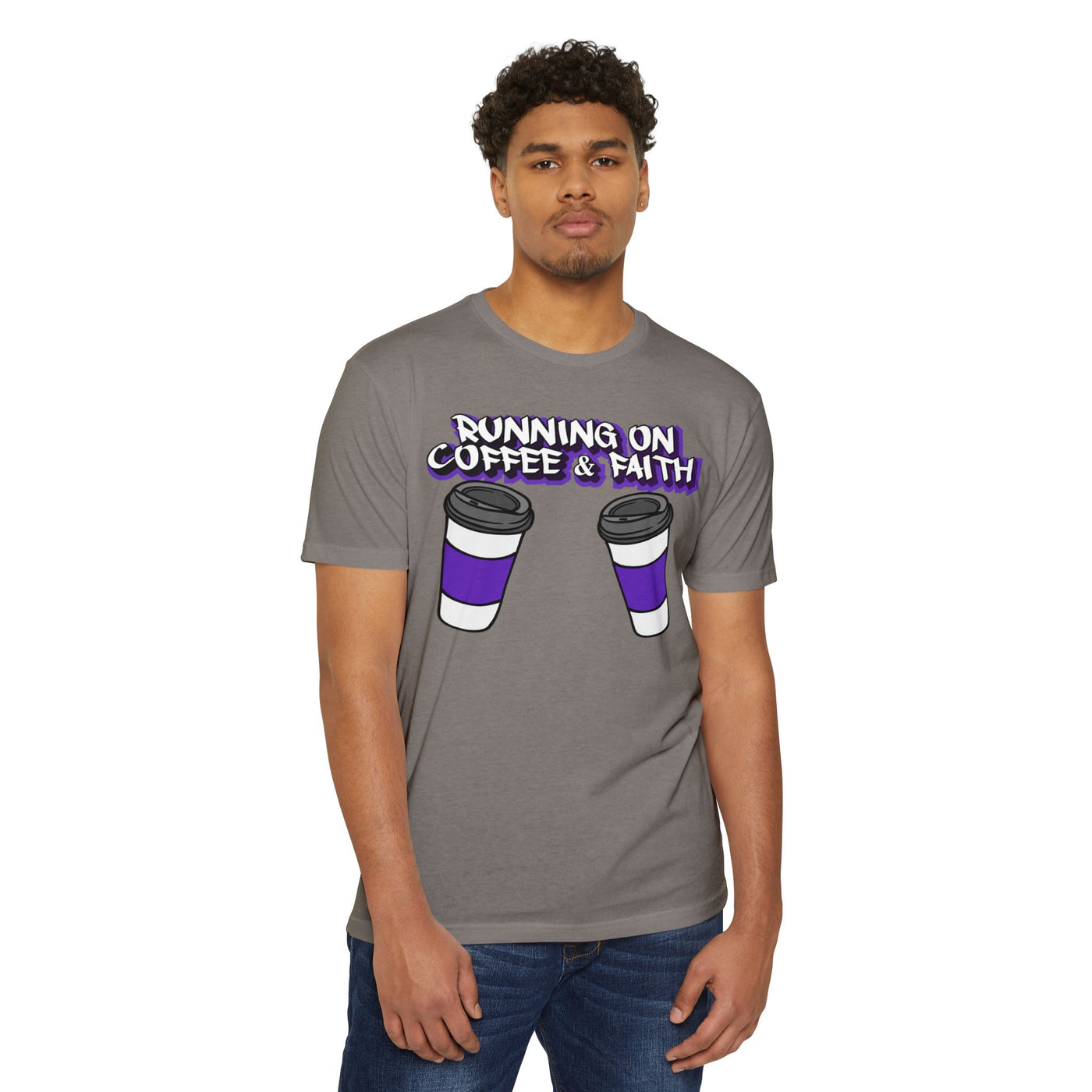 Running on Coffee & Faith Unisex T-Shirt - Casual Tee for Coffee Lovers