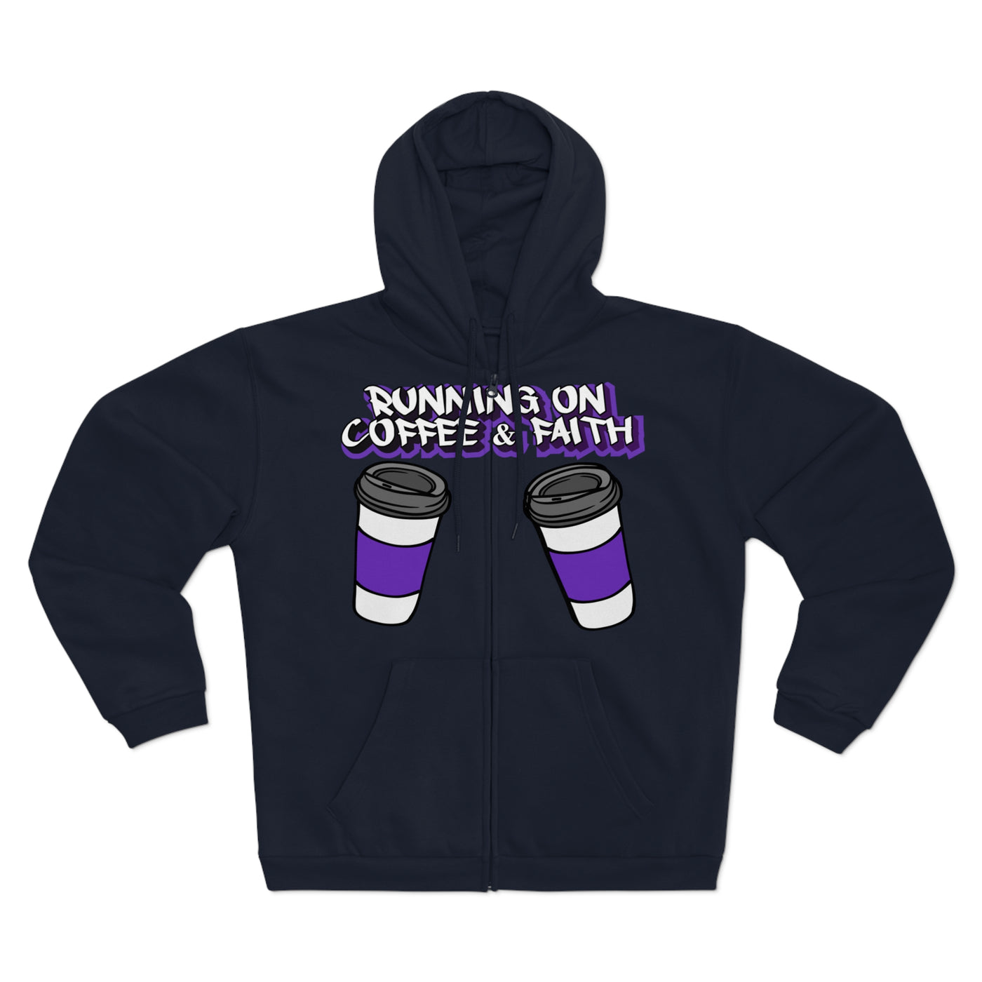 Running on Coffee & Faith Unisex Hooded Zip Sweatshirt