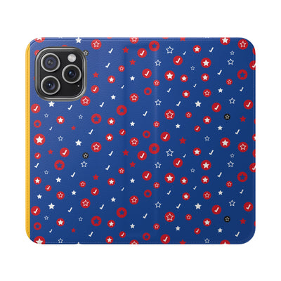 Patriotic Flip Case for Smartphones - Fun Stars and Stripes Design