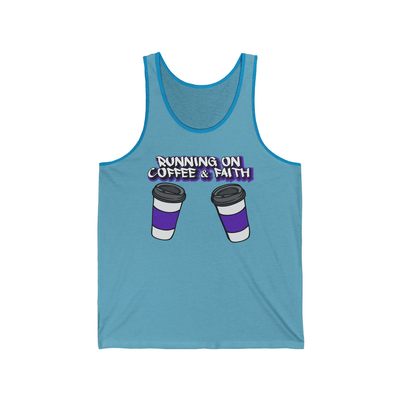 Running on Coffee & Faith Unisex Jersey Tank, Perfect for Coffee Lovers, Faith Enthusiasts, Casual Wear, Gifts for Church Events, [...]