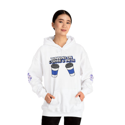 Running on Coffee & Faith Hoodie - Unisex Heavy Blend Sweatshirt for Cozy Vibes