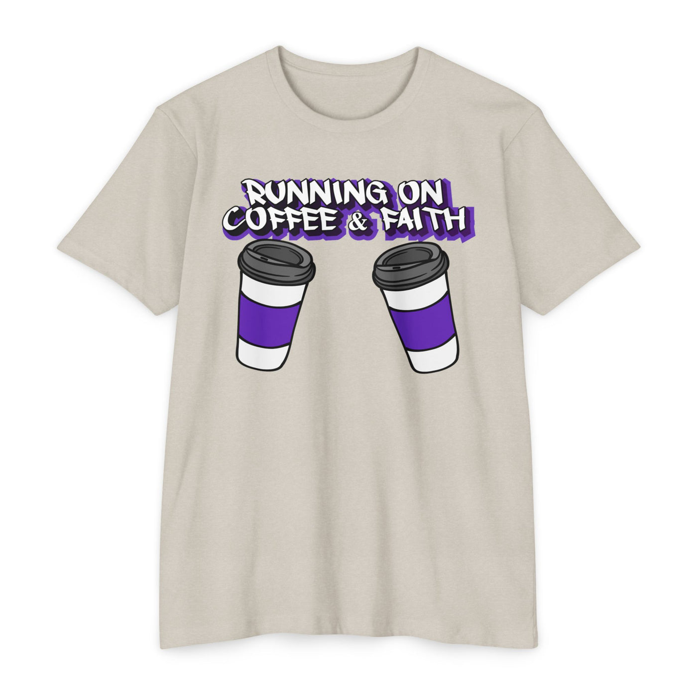 Running on Coffee & Faith Unisex T-Shirt - Casual Tee for Coffee Lovers
