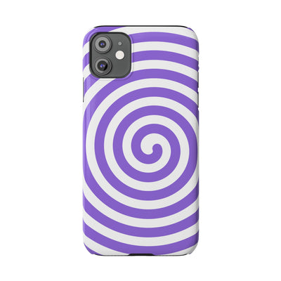 Trendy Purple Spiral Slim Phone Case - Stylish Protection for Your Device