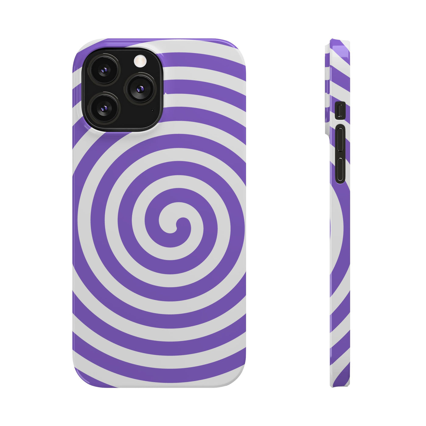 Trendy Purple Spiral Slim Phone Case - Stylish Protection for Your Device