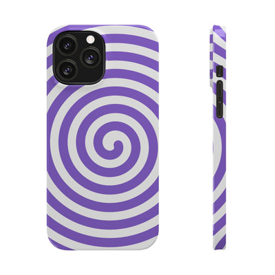 Trendy Purple Spiral Slim Phone Case - Stylish Protection for Your Device