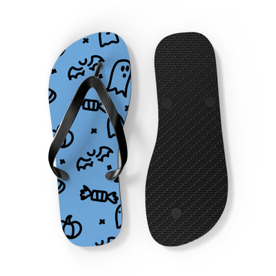 Fun Halloween Flip Flops - Ghosts and Bats Design