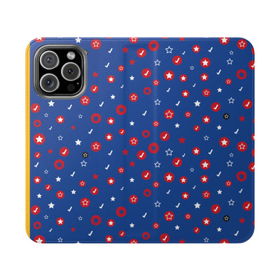 Patriotic Flip Case for Smartphones - Fun Stars and Stripes Design