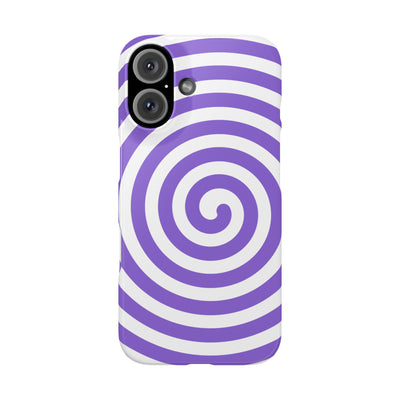 Trendy Purple Spiral Slim Phone Case - Stylish Protection for Your Device