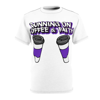 Running on Coffee & Faith Unisex Tee - Perfect for Coffee Lovers