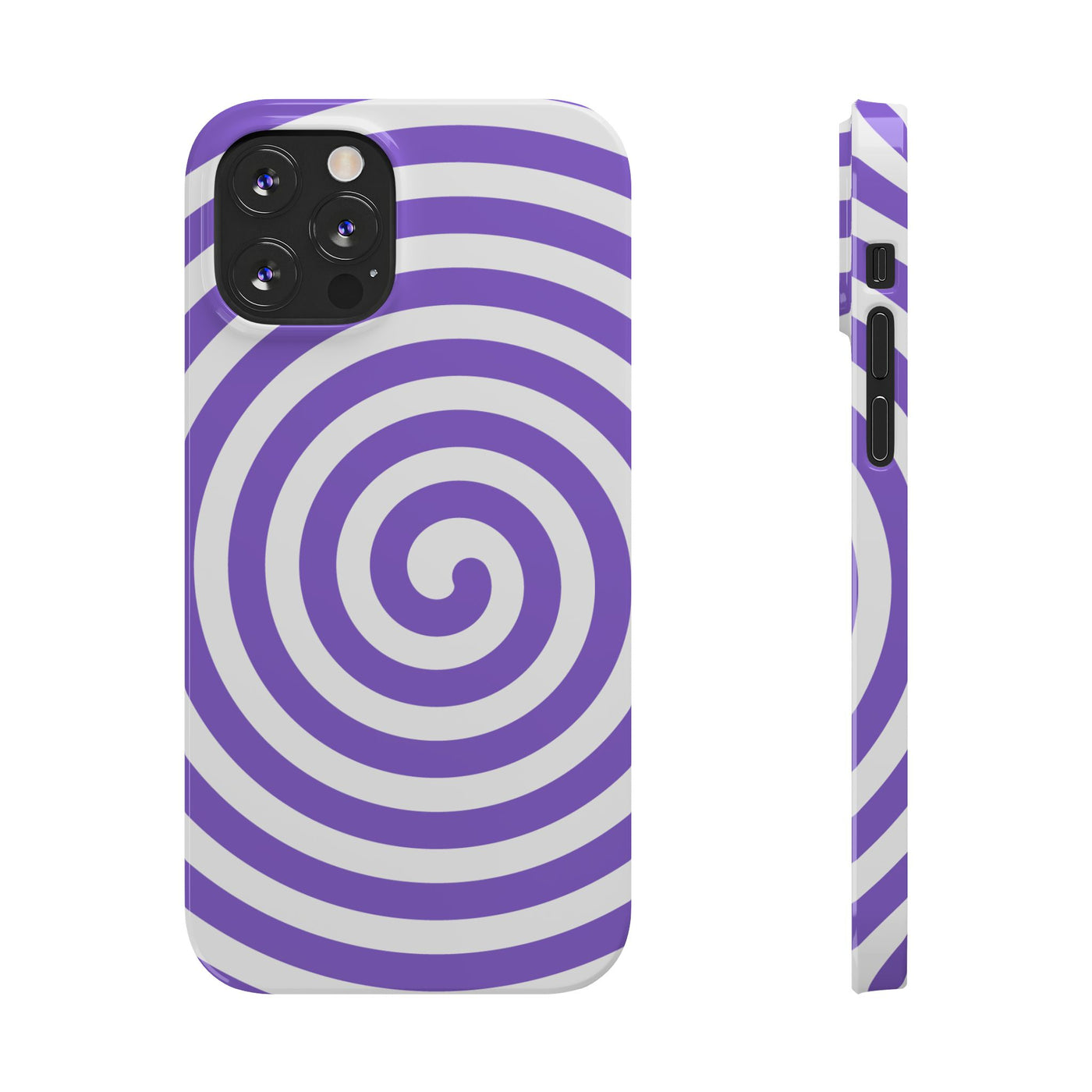 Trendy Purple Spiral Slim Phone Case - Stylish Protection for Your Device