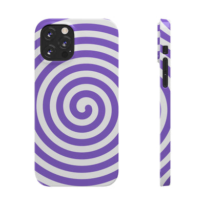 Trendy Purple Spiral Slim Phone Case - Stylish Protection for Your Device