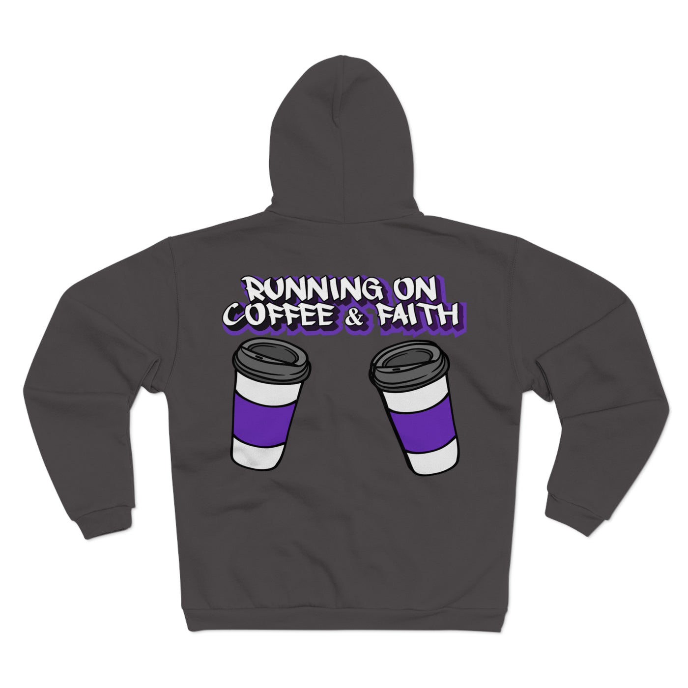 Running on Coffee & Faith Unisex Hooded Zip Sweatshirt
