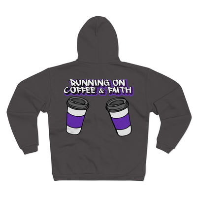 Running on Coffee & Faith Unisex Hooded Zip Sweatshirt