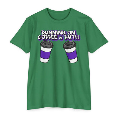 Running on Coffee & Faith Unisex T-Shirt - Casual Tee for Coffee Lovers
