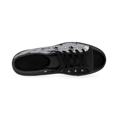 Pet Lover's Classic Sneakers with Paw Prints & Fish Design