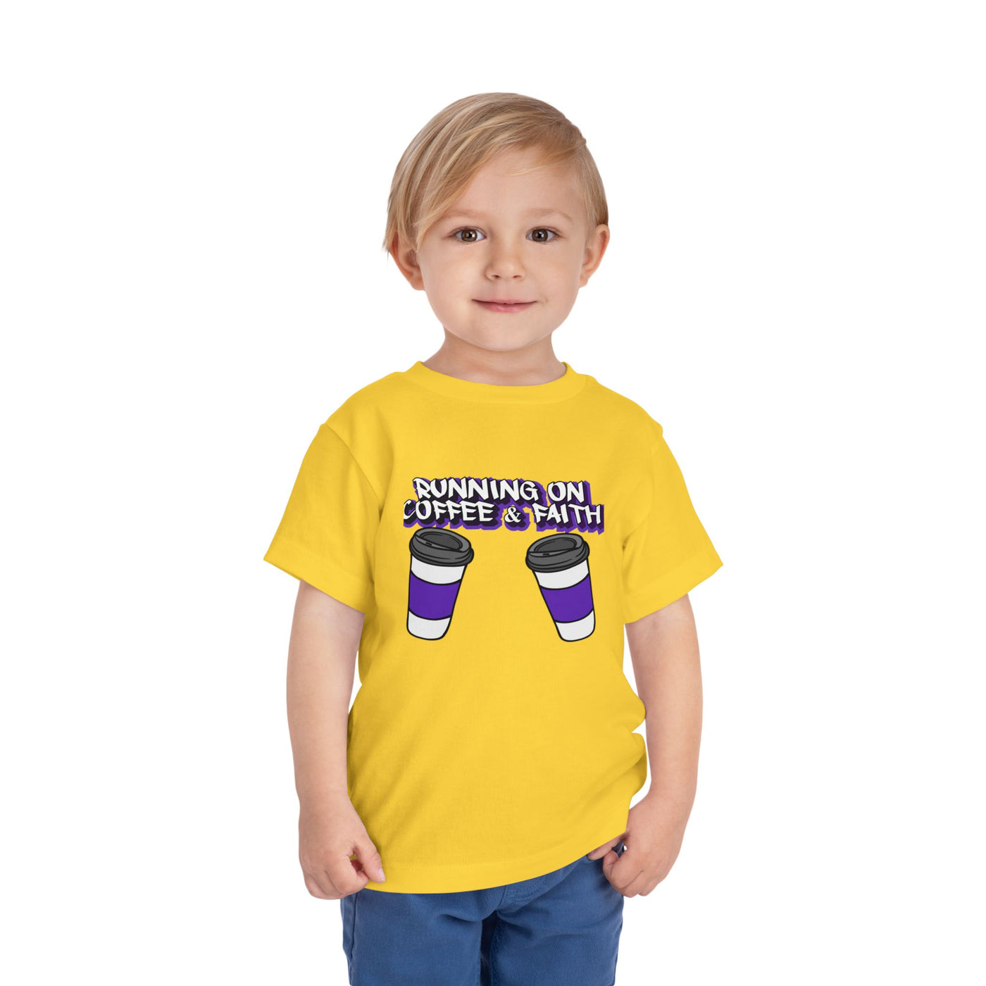 Toddler Short Sleeve Tee - Running on Coffee & Faith Design