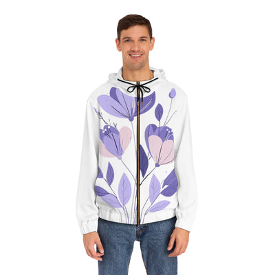 Floral Men's Full-Zip Hoodie - Stylish Comfort for All Occasions