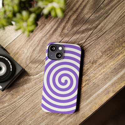 Trendy Purple Spiral Slim Phone Case - Stylish Protection for Your Device