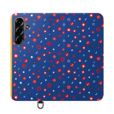 Patriotic Flip Case for Smartphones - Fun Stars and Stripes Design