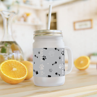 Pet-Themed Mason Jar with Straw - Perfect for Dog Lovers & Bridal Parties