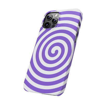 Trendy Purple Spiral Slim Phone Case - Stylish Protection for Your Device