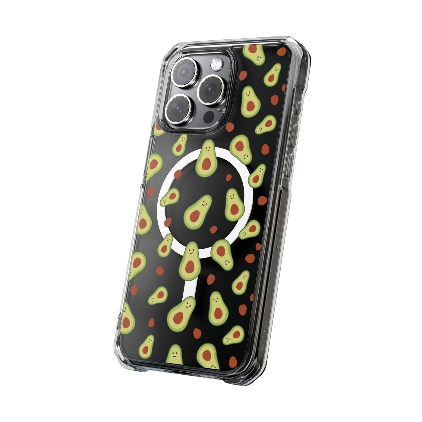Playful Avocado Magnetic Clear Phone Case - Fun & Quirky Design