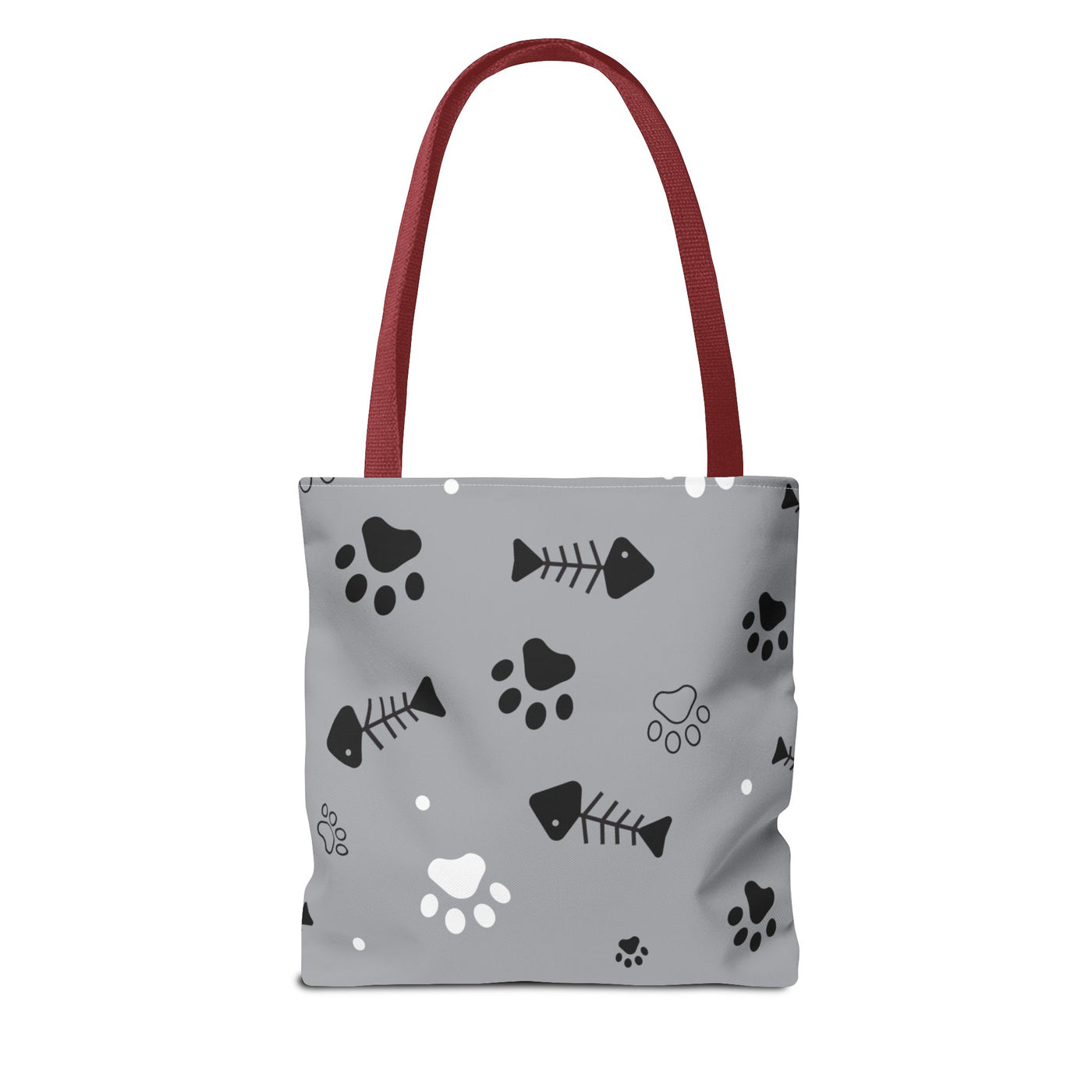 Cute Pet-Themed Tote Bag with Paws and Fish Design