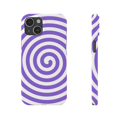 Trendy Purple Spiral Slim Phone Case - Stylish Protection for Your Device
