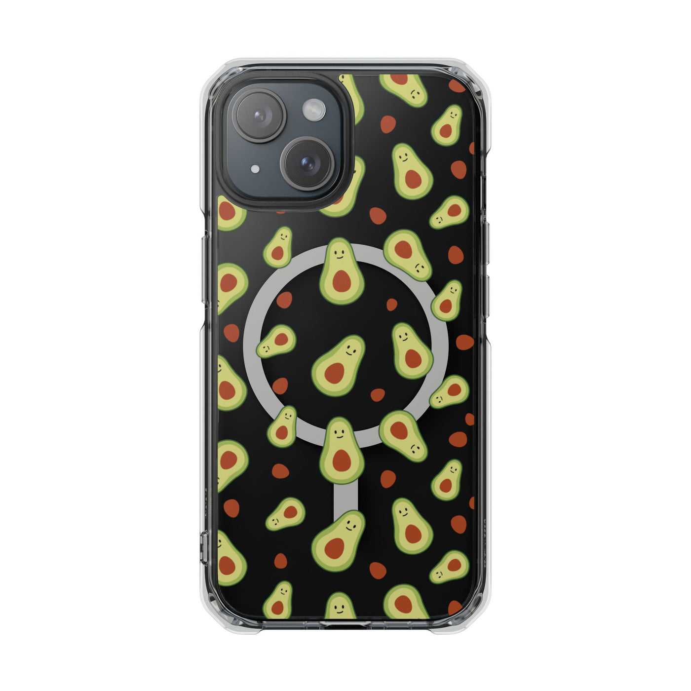 Playful Avocado Magnetic Clear Phone Case - Fun & Quirky Design