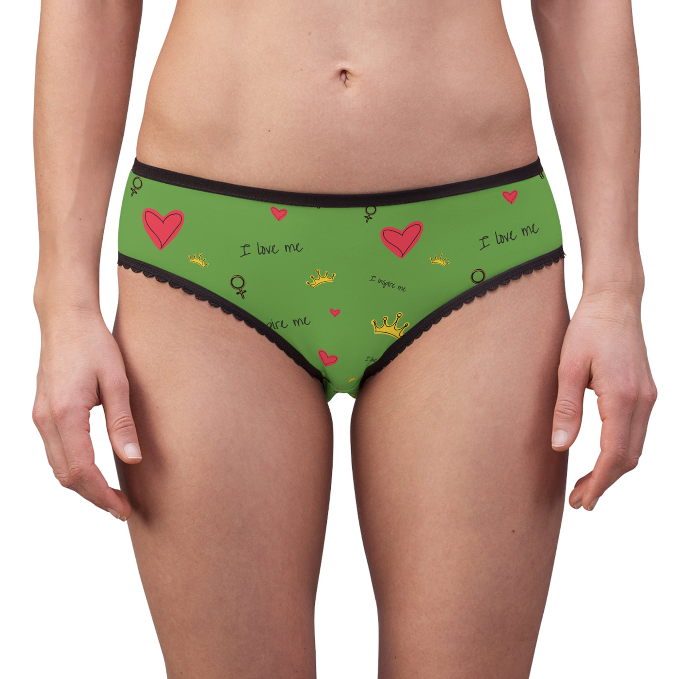 Colorful Women's Briefs with Heart and Crown Designs, Cute Underwear, Fun Lingerie, Gift for Her, Valentine's Day, Self-Love