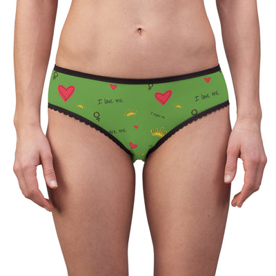 Colorful Women's Briefs with Heart and Crown Designs, Cute Underwear, Fun Lingerie, Gift for Her, Valentine's Day, Self-Love