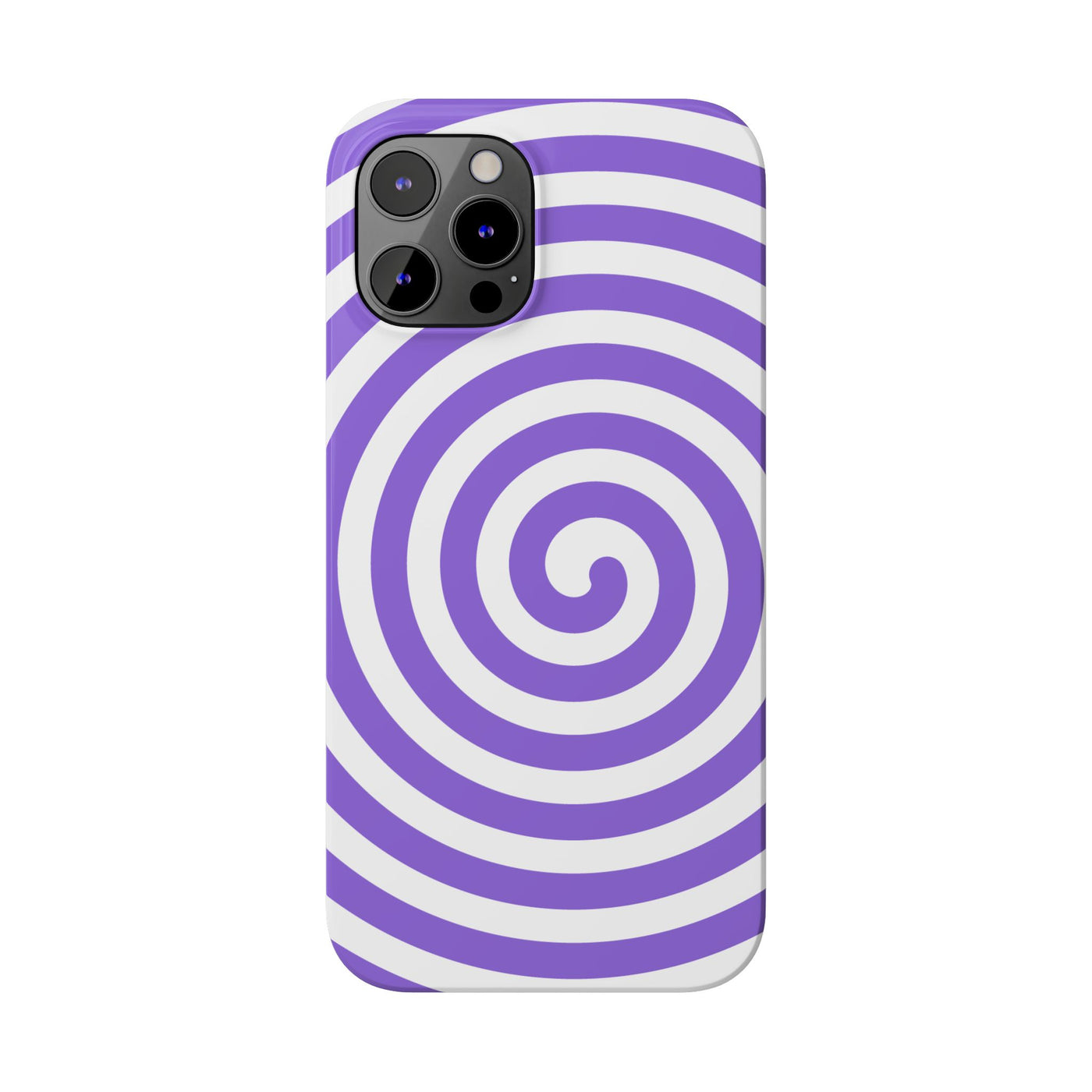 Trendy Purple Spiral Slim Phone Case - Stylish Protection for Your Device