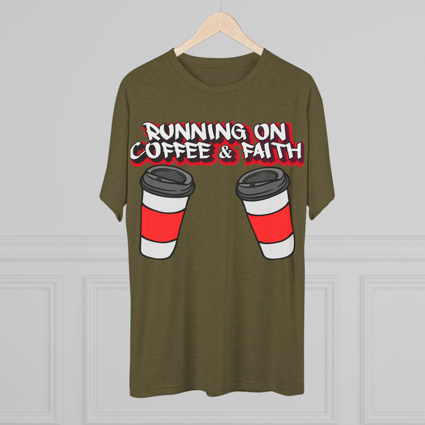 Running on Coffee & Faith Tri-Blend Crew Tee