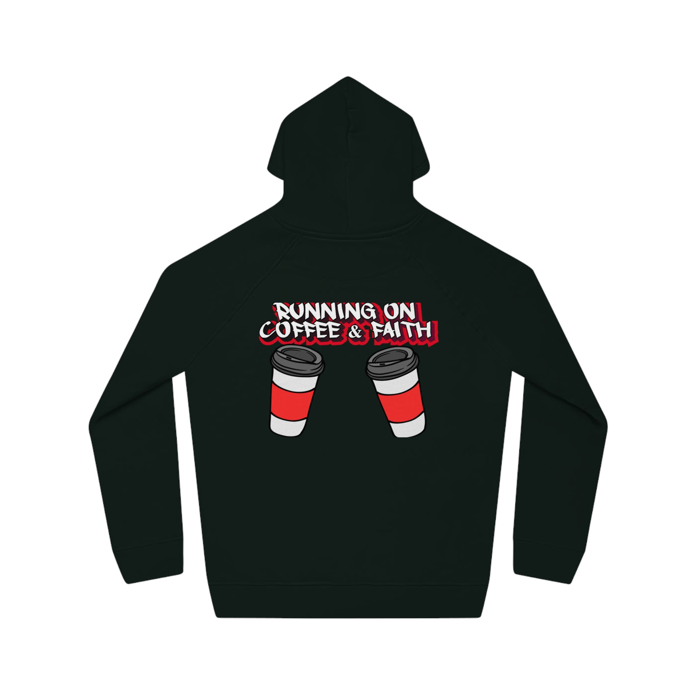 Running on Coffee & Faith Unisex Hoodie | Cozy Motivational Sweatshirt for Coffee Lovers, Perfect Gift for Birthdays, Holidays, Workwear