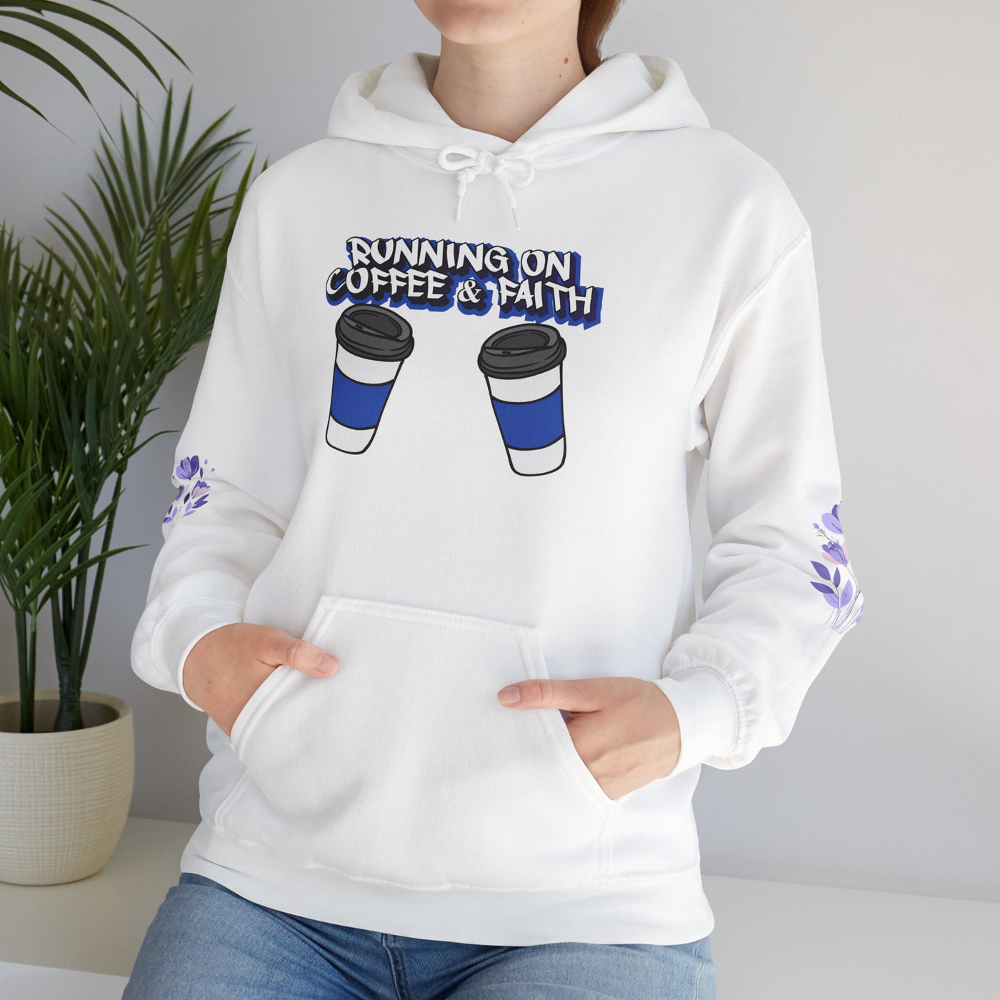 Running on Coffee & Faith Hoodie - Unisex Heavy Blend Sweatshirt for Cozy Vibes