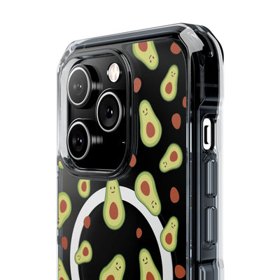 Playful Avocado Magnetic Clear Phone Case - Fun & Quirky Design