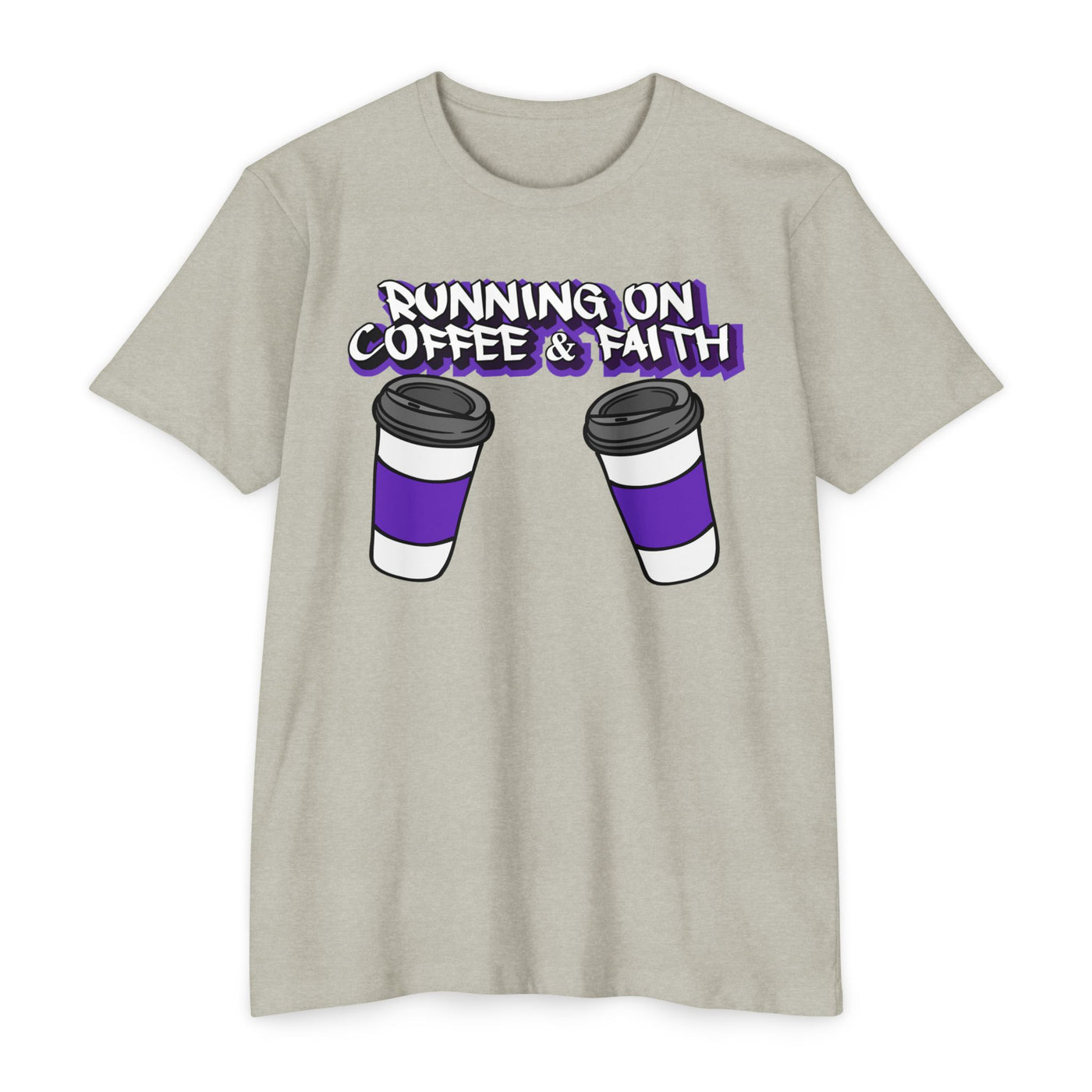 Running on Coffee & Faith Unisex T-Shirt - Casual Tee for Coffee Lovers
